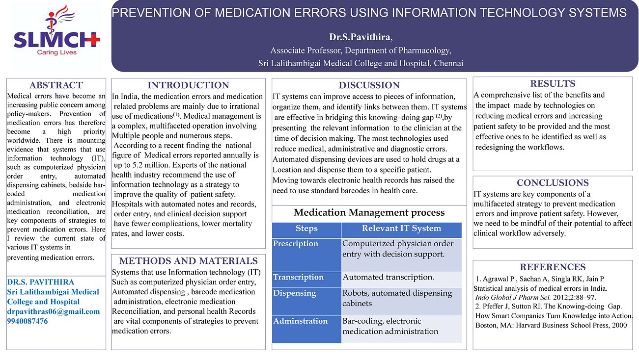 21. Prevention Of Medication Errors Using Information Technology Systems